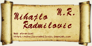 Mihajlo Radmilović vizit kartica